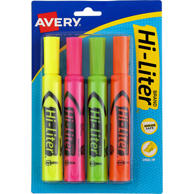 #ad Hi Liter Highlighter Desk Style Chisel Tip Assorted Colors 24063 4 Ct $8.15