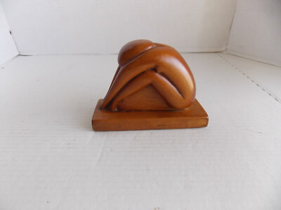 #ad Antique Woman wooden carving 5 3 4quot; x 4 1 4quot; x 2 3 8quot; $50.00