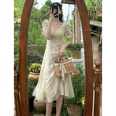 #ad Summer Fairy Wedding Dress Sexy Women French Style Clothing Party Chic Vintage $23.79