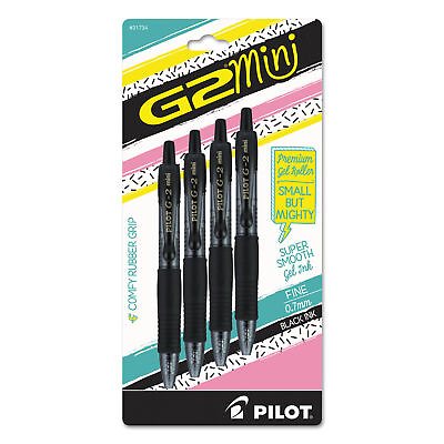 #ad Pilot G2 Mini Retractable Gel Pen Fine 0.7mm Black Ink Barrel 4 Pack 31734 $12.04