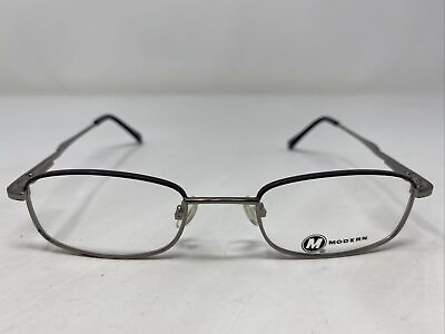 #ad Modern RARE BROWN SILVER 49 20 140 Metal Full Rim Eyeglasses Frame WH72 $50.00