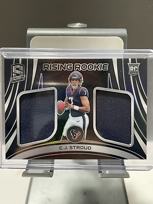 #ad 2023 Panini Spectra C.J. Stroud Rising Rookie RC Dual Patch 99 Houston Texans $50.00
