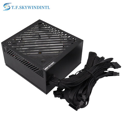 #ad 700W Watt Power Supply ATX PC PSU Black RGB LED Silent Fan 204 Pin Gaming 12V $65.99