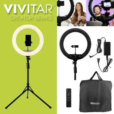 #ad Vivitar 18 Inch LED Ring Light Adjustable 63 Inch Tripod Stand with Phone Stand $29.00