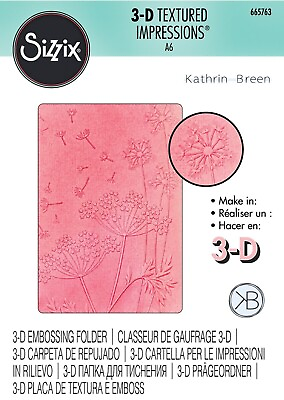 #ad Summer Wishes Sizzix 3 D Textured Impressions A6 Embossing Folder 665763 NEW $11.99
