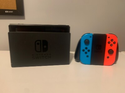 #ad Nintendo Switch 32GB Gray Console with Neon Red and Neon Blue Joy Con $160.00