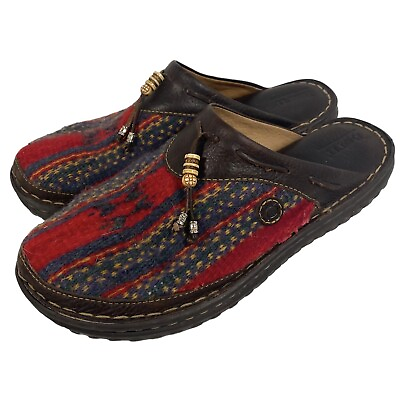 #ad Born Women’s Colorful Aztec Southwestern Wool Slip On Comfort Mules Shoes Sz 10 $19.95