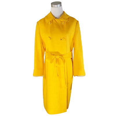 #ad LUISA BECCARIA 8 10 US 46 IT Yellow Linen Spring Summer Coat NWT Luxe Designer $1290.00