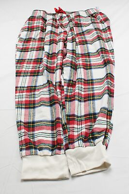 #ad Old Navy Men#x27;s Match The Fam Flannel Jogger Pajama Pants MR2 White Tartan Large $11.19