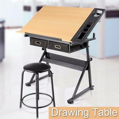 #ad Height Adjustable Drafting Table Drawing Art Desk Artist Desk w Stool amp;2 Drawers $114.99