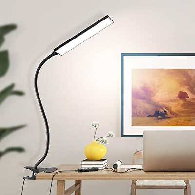 #ad Clip on Light LED Desk Lamp with Eye Caring LED Light and Metal Clip 11 Leve... $27.66
