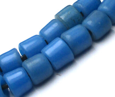 #ad 9quot; STRAND OF 48 AMAZING OLD SMALL BLUE MAASAI CYLINDER AFRICAN TRADE VINTAGE BDS $13.50