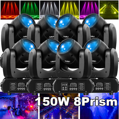 #ad 150W 8Prism Moving Head Light LED DMX RGBW 8Gobo Beam Stage Lighting Disco Party $109.99