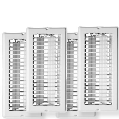 #ad Continental Industries Mobile Home White Floor Registers 4 X 8 4 Pack $39.95