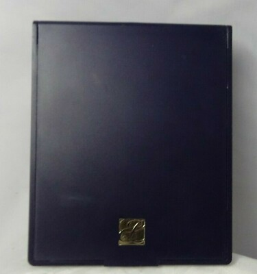 #ad Estee Lauder Dark Blue Makeup Cosmetic Folding Table Mirror $11.95
