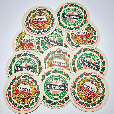 #ad Heineken Beer amp; Amstel Light Beer Cardboard Coasters Lot of 11 from Holland $11.99