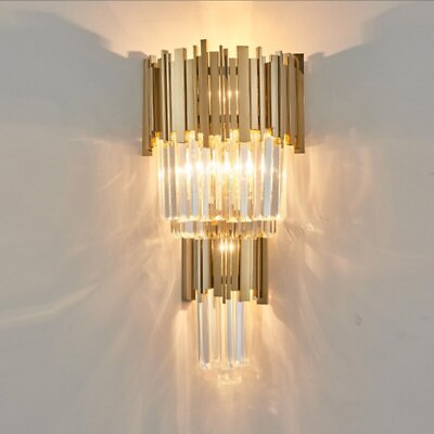 #ad Crystal Modern LED Wall Lamp Bedroom Bedside Corridor Aisle Light Lighting $110.99