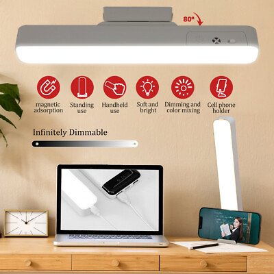 #ad Touch Dimmable LED Desk Light Magnetic Study Lamp Recharging Under Closet Light $13.99