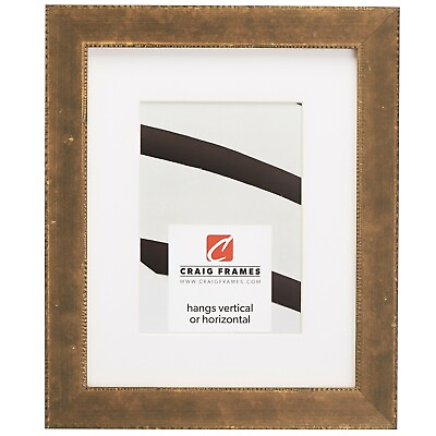 #ad Craig Frames Patina 1.125quot; Distressed Copper and Gold Picture Frame With a Mat $79.99