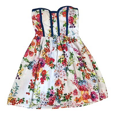 #ad Floral Dress Juniors 5 Country Farm Romantic Garden Farm Strapless Kandy Kiss $9.99