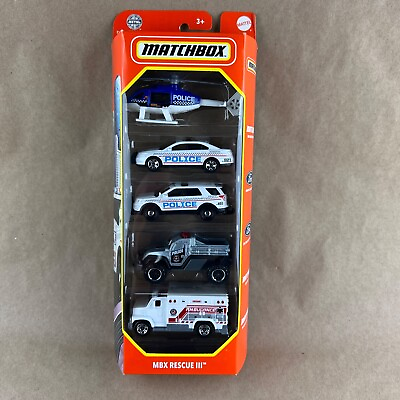 #ad 2024 Matchbox Rescue III 5 Pack Helicopter Ford Police Interceptor Ambulance MBX $9.99