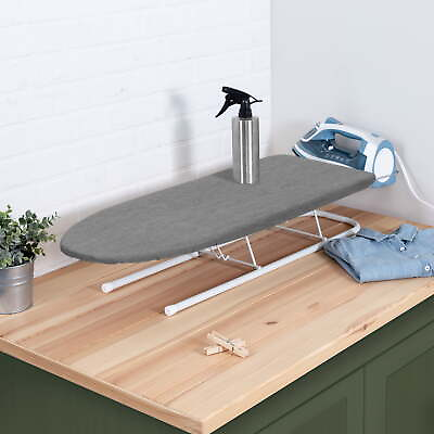 #ad Gray and White Steel Tabletop Ironing Board Gray $21.35