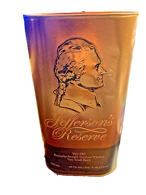 #ad Empty Jefferson’s Reserve Small Batch Bourbon Bottle Metal Container $17.00