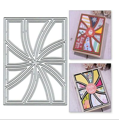 #ad Rectangle Grid Frame Cutting Die Cuts DIY Crafts Template Stitched Whirl Rec... $12.40