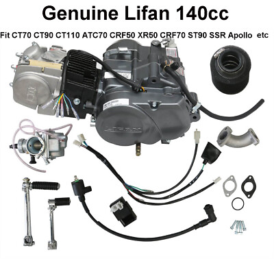 #ad Lifan 140cc Engine Motor Kick Start Dirt Pit Bike CRF50 XR70 SSR Coolster Apollo $399.08