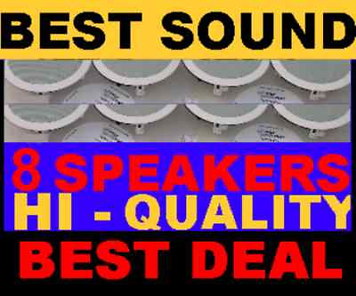 #ad 8 PACK CEILING IN WALL 8quot; HI QUALITY SPEAKERS $261.02