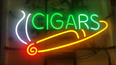 #ad Cigars Cigar Smoke Shop Open 14quot;x10quot; Neon Light Lamp Sign Beer Glass Wall Decor $85.79
