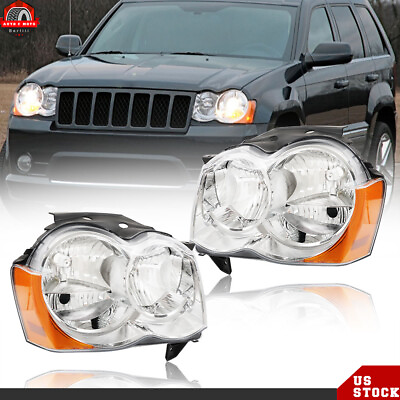 #ad Leftamp;Right Side For 2008 2009 2010 Jeep Grand Cherokee Headlights Halogen $84.99