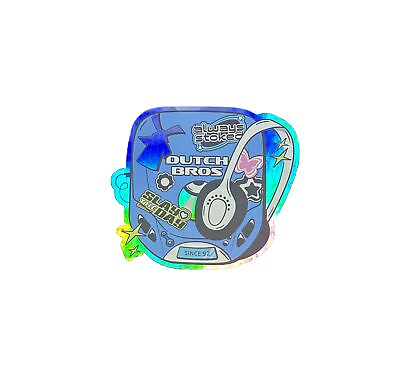 #ad Dutch Bros Stickers CD player Walkman Holographic August 2023 $3.99