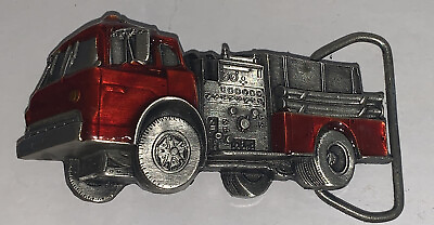 #ad 1979 Vintage Fire Engine Truck Fireman Department Belt Buckle. Breitenbacks. $13.99