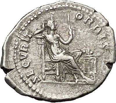 #ad CARACALLA Authentic Rare Ancient Silver Roman Coin Securitas Security i52280 $475.00