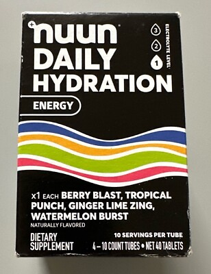 #ad Nuun Hydration Energy Multi Pack Effervescent Caffeine Supplement 4 Tubes NEW $9.99