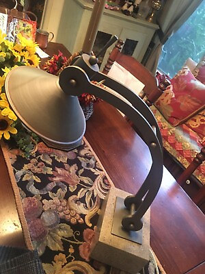 #ad Currey and Company # 6334 CURVED Table Lamp With ADJUSTABLE Shade HEAVY BASE $113.00