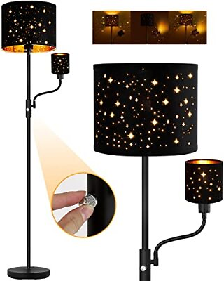 #ad LED Floor Lamp for Bedroom Modern Standing Floor Lamps Black Star Floor Lamp $102.77