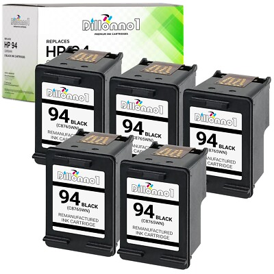 #ad 5PK For HP 94 Black Ink For PSC 1600 1610 2350 2355 Officejet 100 150 H470 $19.95