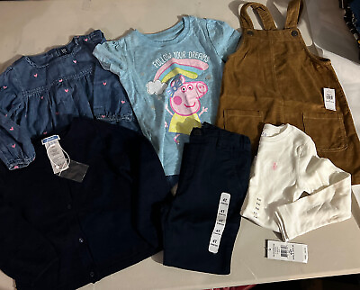 #ad 2T 4T Girls Lot 6 Pieces New With Tags Baby Gap Old Navy Polo Jacardi Children’s $30.00