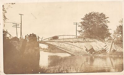 #ad PC1 Boonville New York RPPC Postcard c10 Bridge Disaster Auto Wreck 425 $36.80