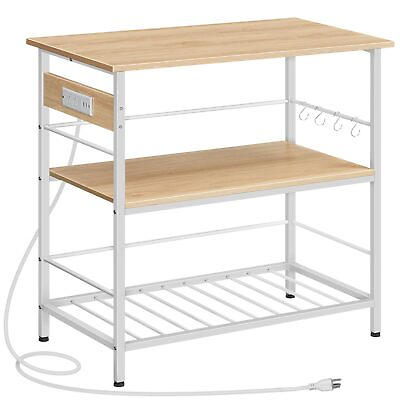 #ad Kitchen Island with Storage Kitchen Island Table with Power Outlet 3 Tier C... $149.37