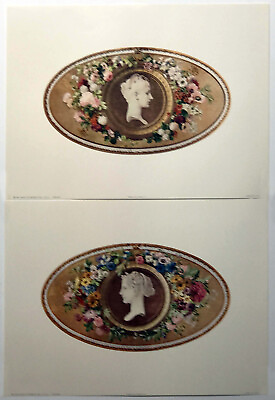 #ad Cameo with Flowers1 and 2 pair reproduction prints by Galaxy of Graphics 1994 GBP 22.00