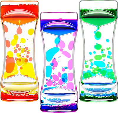 #ad ABIQAQIBA Liquid Motion Bubbler Timer Set of 3 for Sensory Toys Drop Oil Water $18.74