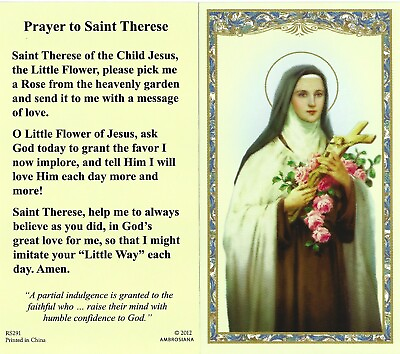 #ad 2 copies St. Therese of Lisieux Little Flower Holy Prayer Card Catholic $2.29
