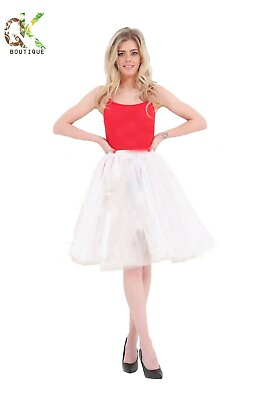#ad *New* Christmas Ladies Layer White 25 Inches Long TuTu Skirt GBP 8.99