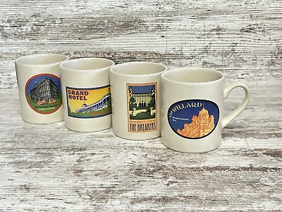 #ad Vintage The Grand American Hotel Collection Set of 4 Mugs By Aramis $29.99