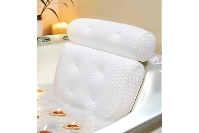 #ad #ad Rectangle 3D Mesh Bath Pillow Spa Pillow With Suction Cup For Hot Tub Bathtub $12.80