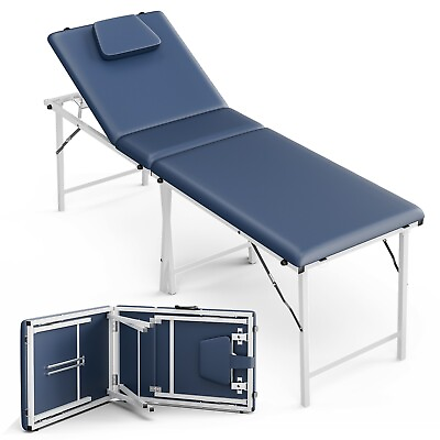 #ad US 74quot; Adjustable Massage Table 2Fold Portable Facial Spa Salon Bed Tattoo Chair $268.99