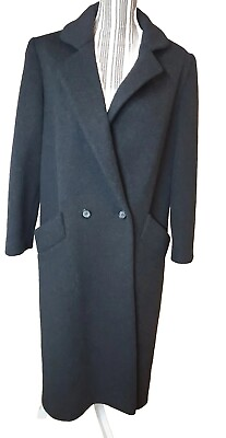#ad Vintage Long 100% Wool Trench Coat Rosenblum#x27;s Sunbury Made In USA XL Charcoal $58.00